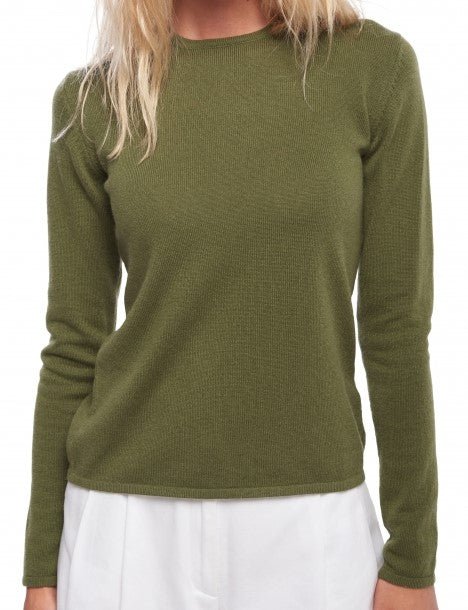 Balldiri 100% Kaschmir Damen Pullover Rundhals 2 - fädig - kakhi - Balldiri