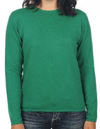 Balldiri 100% Kaschmir Damen Pullover Rundhals 2 - fädig - englischgrün - Balldiri