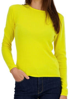 Balldiri 100% Kaschmir Damen Pullover Rundhals 2 - fädig - zitronengelb - Balldiri