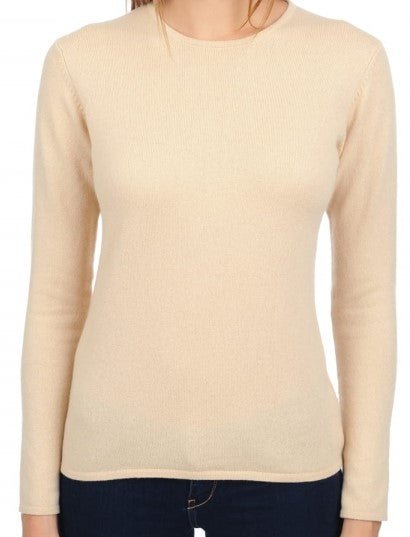 Balldiri 100% Kaschmir Damen Pullover Rundhals 2 - fädig - honey - Balldiri