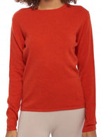 Balldiri 100% Kaschmir Damen Pullover Rundhals 2 - fädig - paprika - Balldiri