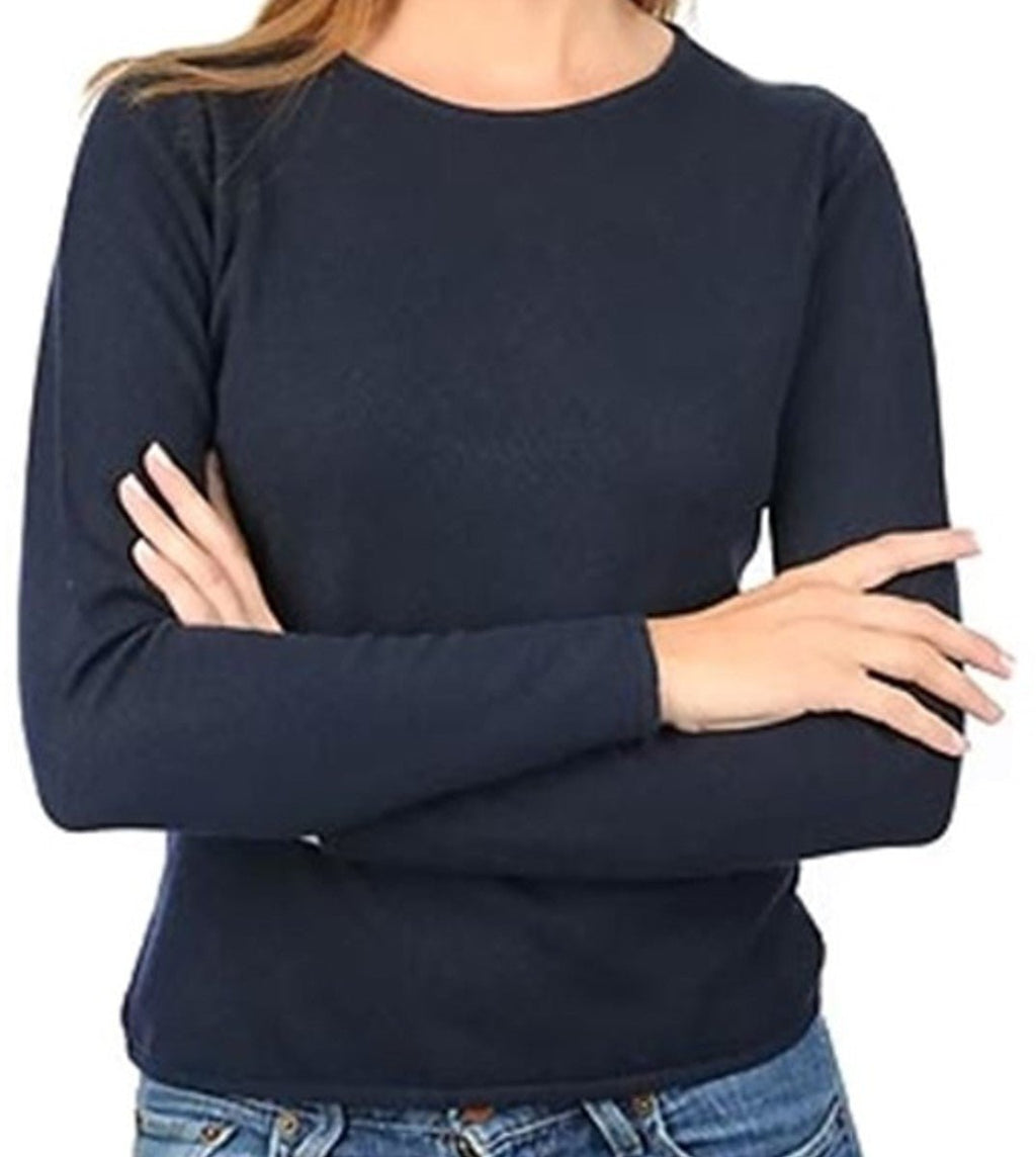 Balldiri 100% Kaschmir Damen Pullover Rundhals 2 - fädig - nachtblau - Balldiri