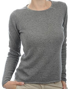 Balldiri 100% Kaschmir Damen Pullover Rundhals 2 - fädig - graubraun - Balldiri