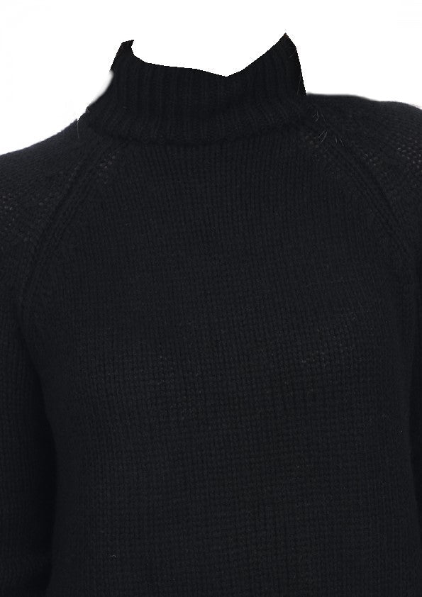 Balldiri 100% Kaschmir Damen Pullover Stehkragen 8 - fädig - schwarz - Balldiri