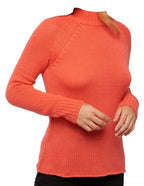 Balldiri 100% Kaschmir Damen Pullover Stehkragen 8 - fädig - koralle - Balldiri