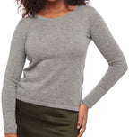 Balldiri 100% Kaschmir Damen Pullover U - Boot 2 - fädig - grau - Balldiri