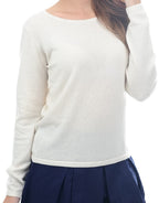 Balldiri 100% Kaschmir Damen Pullover U - Boot 2 - fädig - ecru - Balldiri