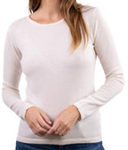 Balldiri 100% Kaschmir Damen Pullover U - Boot 2 - fädig - weiß - Balldiri