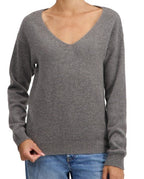 Balldiri 100% Kaschmir Damen Pullover V - Ausschnitt 4 - fädig - graubraun - Balldiri