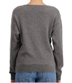 Balldiri 100% Kaschmir Damen Pullover V - Ausschnitt 4 - fädig - graubraun - Balldiri