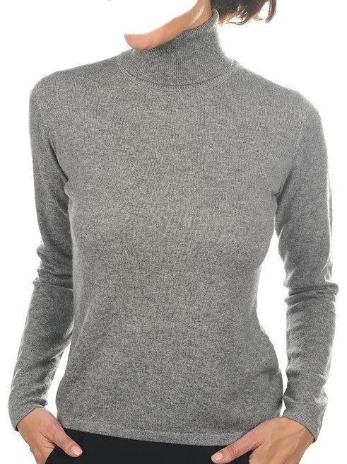 Balldiri 100% Kaschmir Damen Rollkragenpullover 2 - fädig - grau - Balldiri
