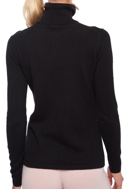 Balldiri 100% Kaschmir Damen Rollkragenpullover 2 - fädig - schwarz - Balldiri