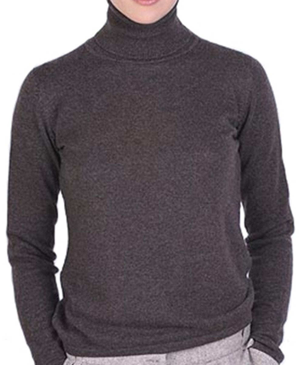 Balldiri 100% Kaschmir Damen Rollkragenpullover 2 - fädig - braun - Balldiri