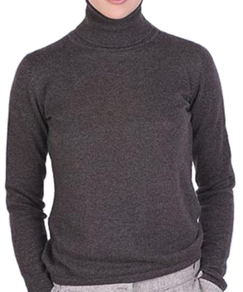 Balldiri 100% Kaschmir Damen Rollkragenpullover 2 - fädig - braun - Balldiri