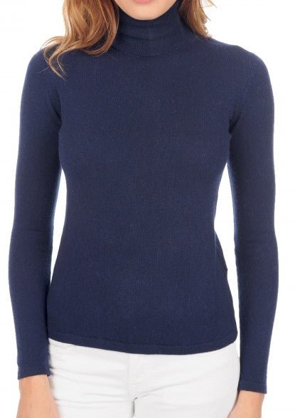 Balldiri 100% Kaschmir Damen Rollkragenpullover 2 - fädig - nachtblau - Balldiri