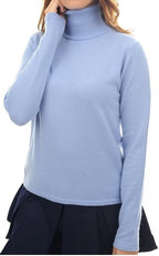 Balldiri 100% Kaschmir Damen Rollkragenpullover 2 - fädig - himmelblau - Balldiri