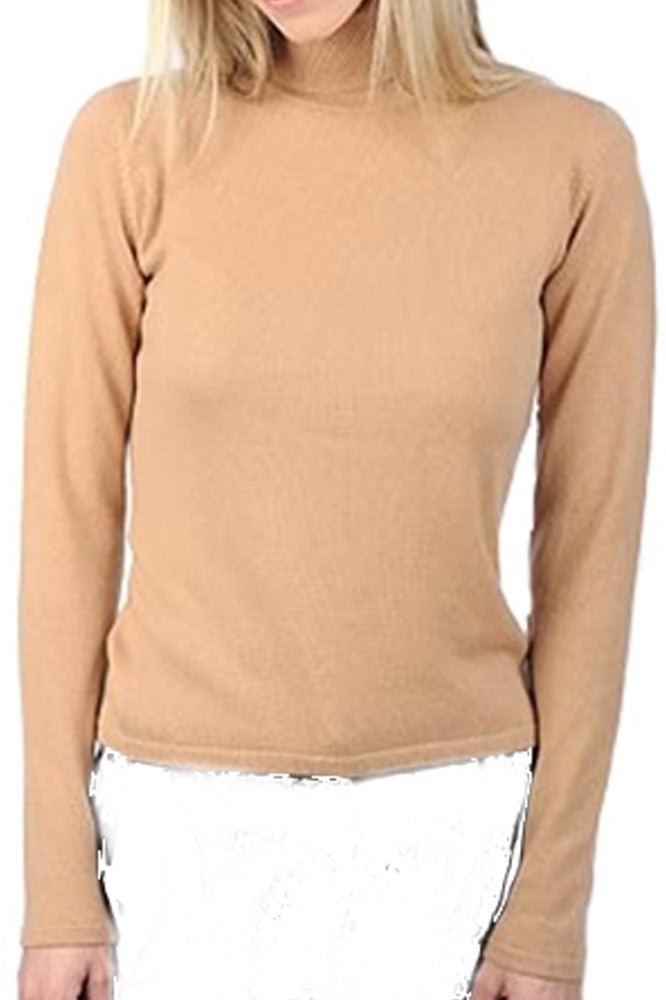 Balldiri 100% Kaschmir Damen Rollkragenpullover 2 - fädig - camel - Balldiri