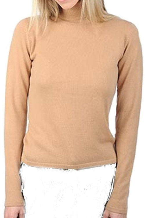 Balldiri 100% Kaschmir Damen Rollkragenpullover 2 - fädig - camel - Balldiri