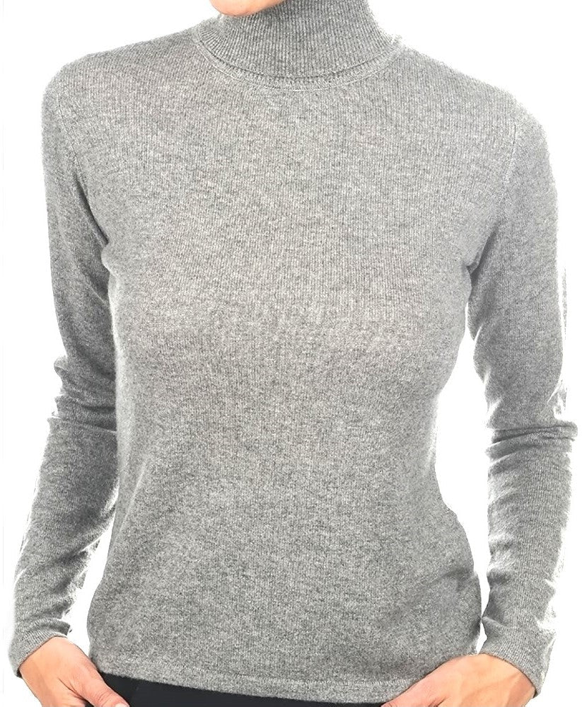 Balldiri 100% Kaschmir Damen Rollkragenpullover 2 - fädig - hellgrau - Balldiri