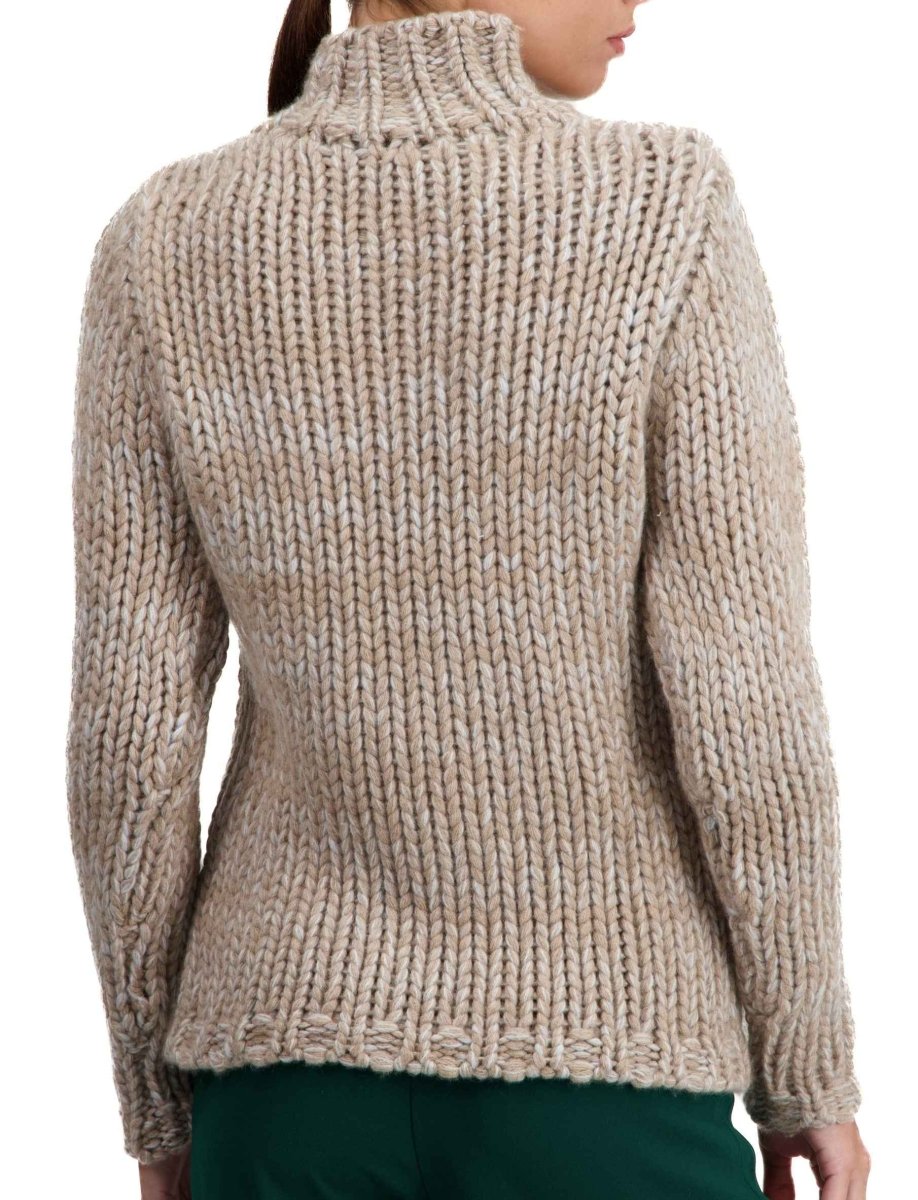 Balldiri 100% Kaschmir Damen Rollkragenpullover 56 - fädig - natural braun/ecru - Balldiri