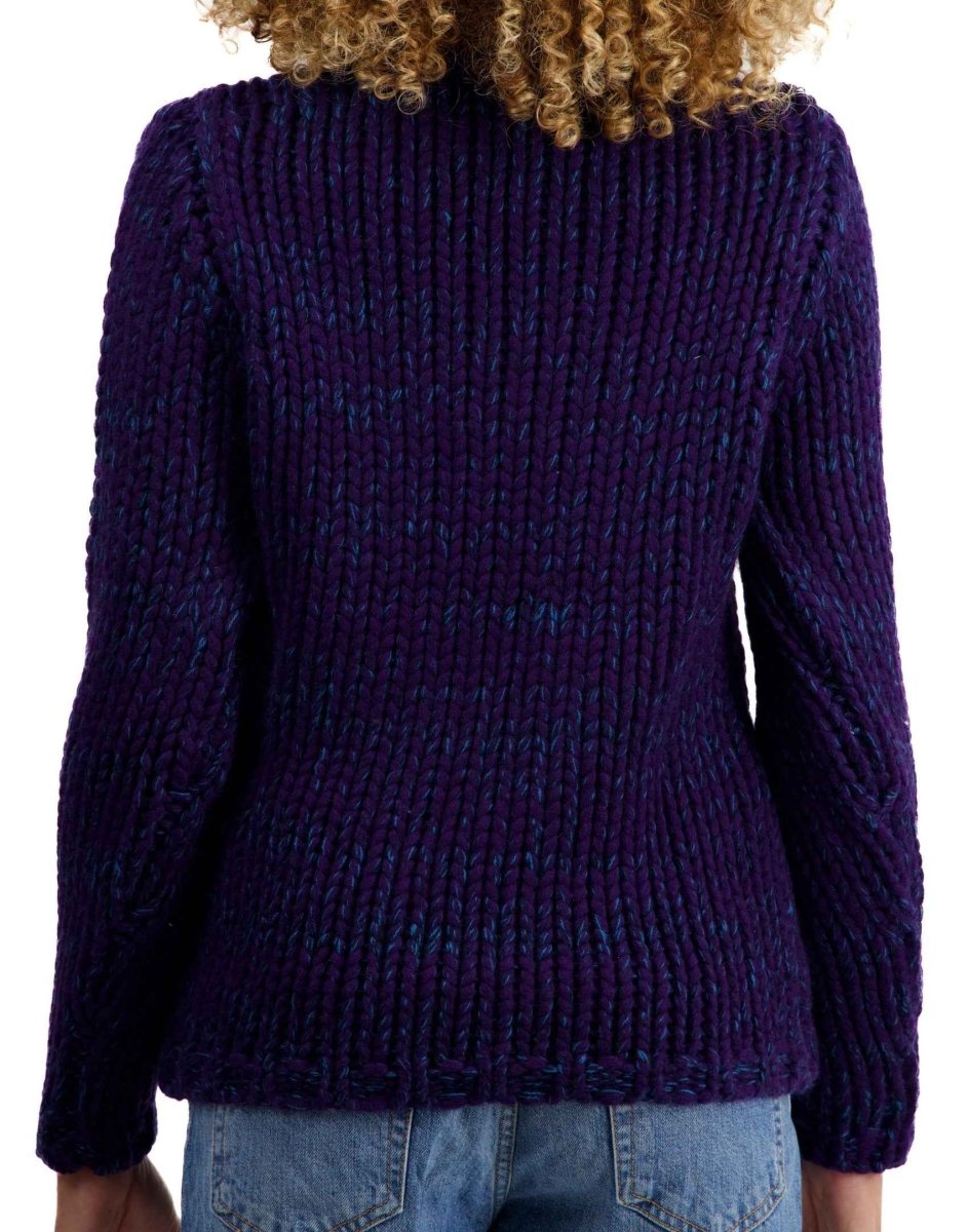 Balldiri 100% Kaschmir Damen Rollkragenpullover 56 - fädig - purple/blau - Balldiri