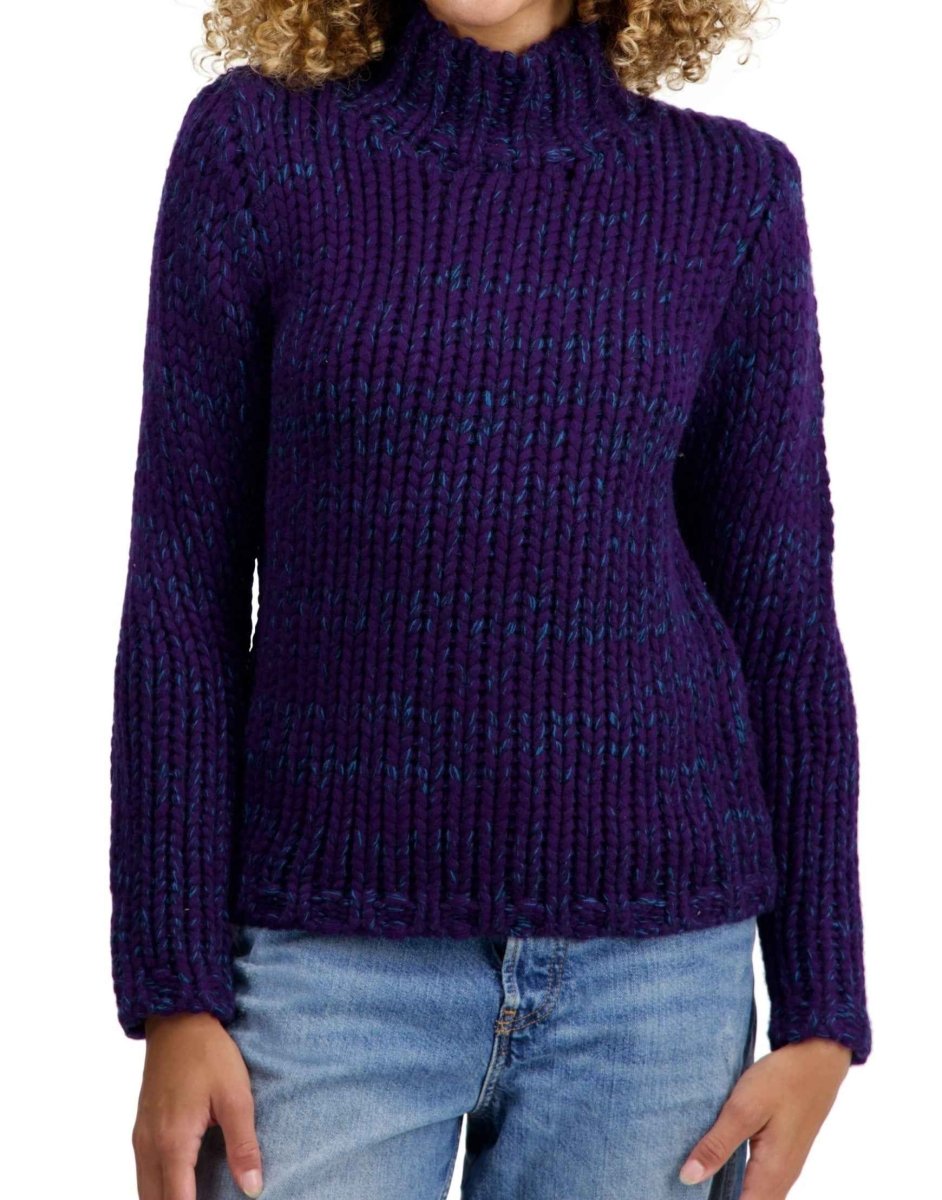 Balldiri 100% Kaschmir Damen Rollkragenpullover 56 - fädig - purple/blau - Balldiri