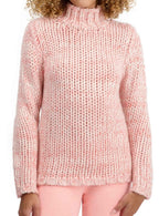 Balldiri 100% Kaschmir Damen Rollkragenpullover 56 - fädig - rosa/ecru - Balldiri