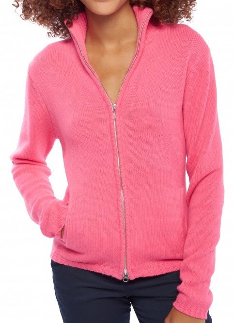 Balldiri 100% Kaschmir Damen Strickjacke 6 - fädig - rosa - Balldiri