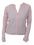 Balldiri 100% Kaschmir Damen Strickjacke Rundhals 2 - fädig - zartrosa - Balldiri