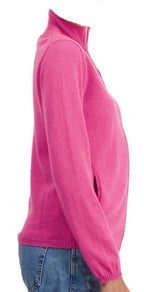 Balldiri 100% Kaschmir Damen Strickjacke Stehkragen 2 - fädig - Rosa - Balldiri