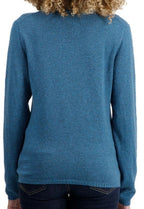 Balldiri 100% Kaschmir Damen Strickjacke Stehkragen 2 - fädig - manor blue - Balldiri