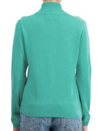 Balldiri 100% Kaschmir Damen Strickjacke Stehkragen 2 - fädig - Grün - Balldiri