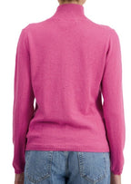 Balldiri 100% Kaschmir Damen Strickjacke Stehkragen 2 - fädig - Rosa - Balldiri