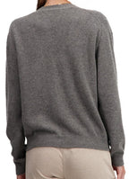 Balldiri 100% Kaschmir Damen Strickjacke V - 4 - fädig - graubraun - Balldiri