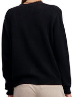 Balldiri 100% Kaschmir Damen Strickjacke V - 4 - fädig - schwarz - Balldiri