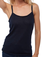 Balldiri 100% Kaschmir Damen T-Shirt 2 - fädig - Nachtblau - Balldiri