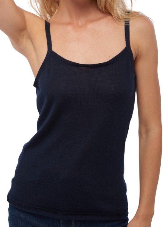 Balldiri 100% Kaschmir Damen T-Shirt 2 - fädig - Nachtblau - Balldiri