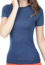 Balldiri 100% Kaschmir Damen T-Shirt Rundhals 2 - fädig - nachtblau - Balldiri
