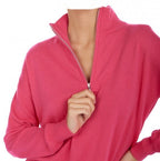 Balldiri 100% Kaschmir Damen Troyer 2 - fädig - rosa - Balldiri