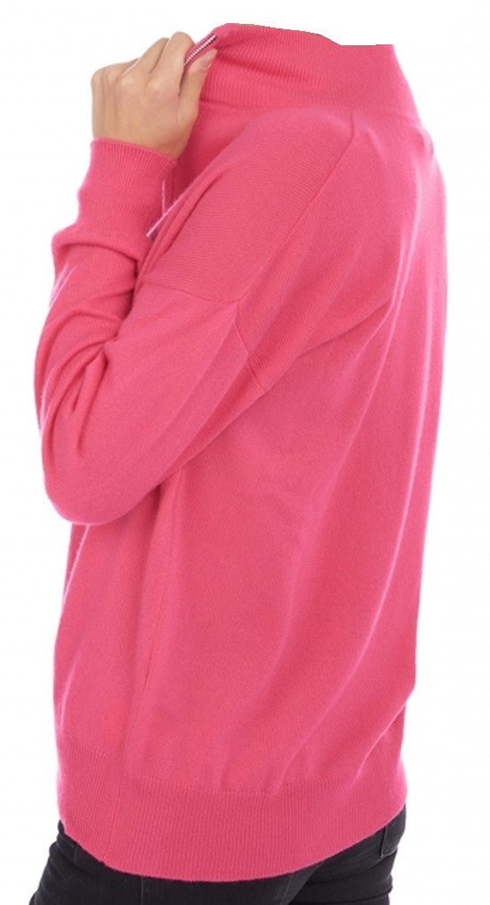 Balldiri 100% Kaschmir Damen Troyer 2 - fädig - rosa - Balldiri