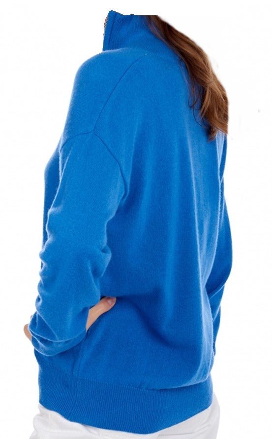 Balldiri 100% Kaschmir Damen Troyer 2 - fädig - tetbury blau - Balldiri
