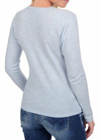 Balldiri 100% Kaschmir Damen V - Pullover 2 - fädig - artic - Balldiri