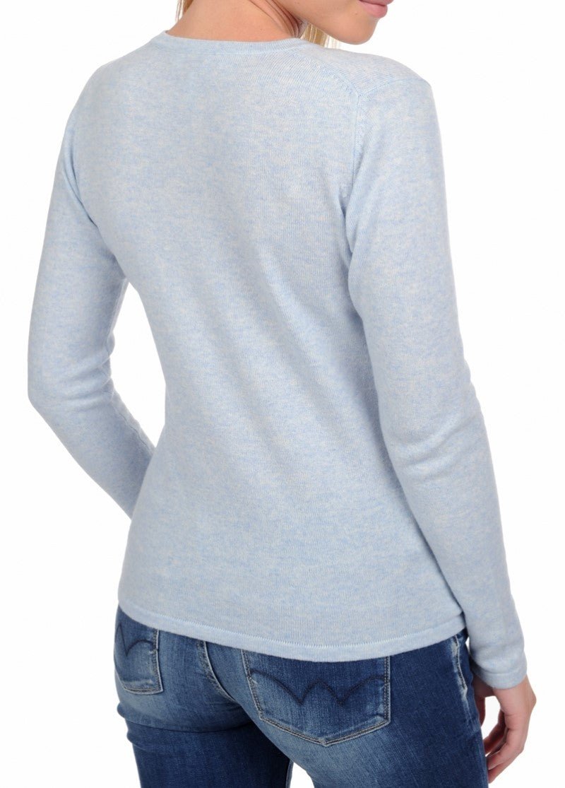 Balldiri 100% Kaschmir Damen V - Pullover 2 - fädig - artic - Balldiri