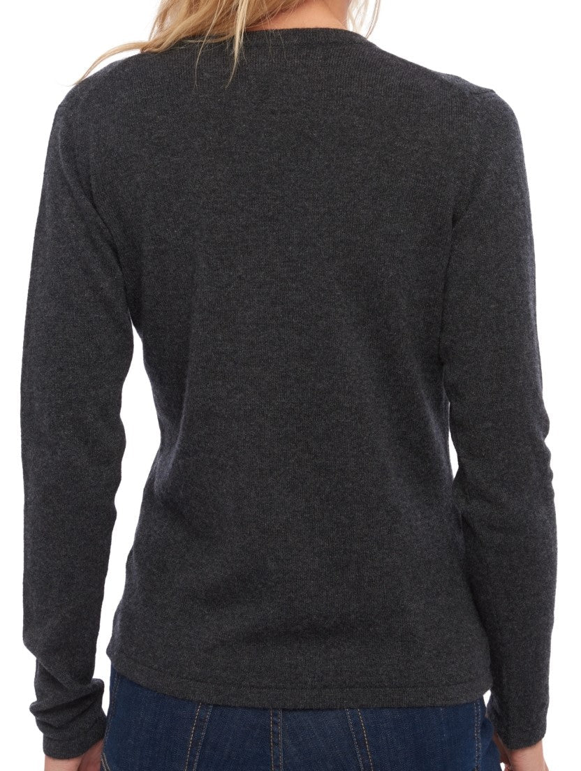 Balldiri 100% Kaschmir Damen V - Pullover 2 - fädig - anthrazit meliert - Balldiri