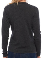 Balldiri 100% Kaschmir Damen V - Pullover 2 - fädig - anthrazit meliert - Balldiri