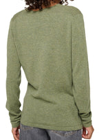 Balldiri 100% Kaschmir Damen V - Pullover 2 - fädig - grün meliert - Balldiri