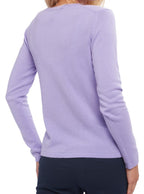 Balldiri 100% Kaschmir Damen V - Pullover 2 - fädig - lavendel - Balldiri