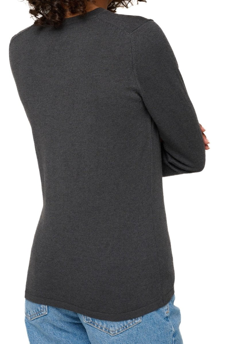Balldiri 100% Kaschmir Damen V - Pullover 2 - fädig - weiß - Balldiri