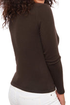 Balldiri 100% Kaschmir Damen V - Pullover 2 - fädig - schwarzbraun - Balldiri