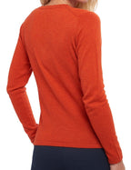 Balldiri 100% Kaschmir Damen V - Pullover 2 - fädig - paprika - Balldiri